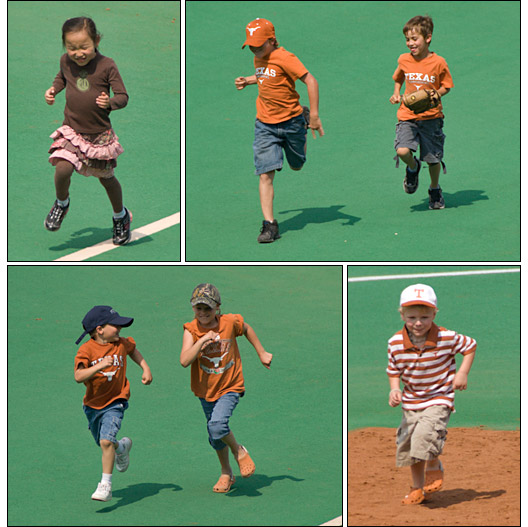 [Kids running the bases]