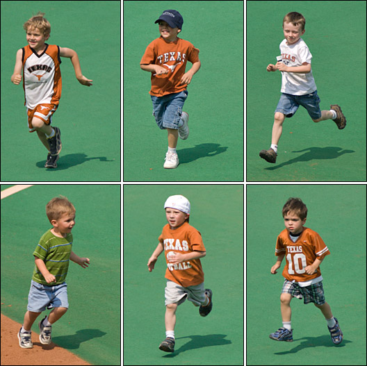 [Kids running the bases]