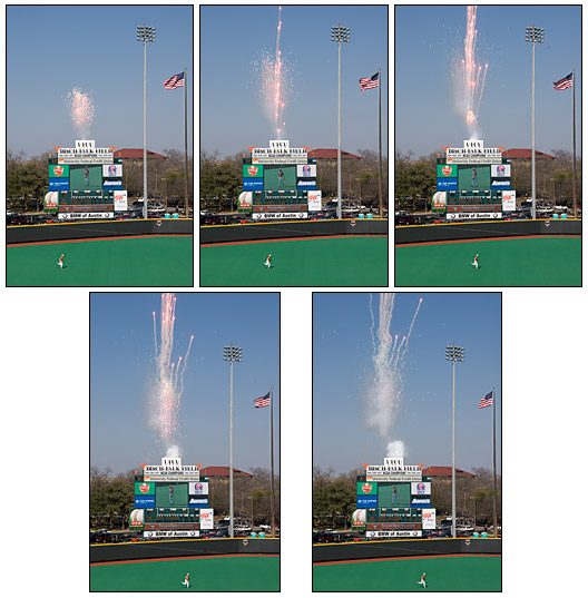 [Fireworks after the game]