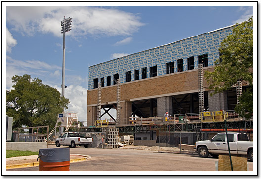 [grand stand on 3b side, from parking lot]