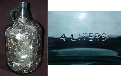 Full jug of coins