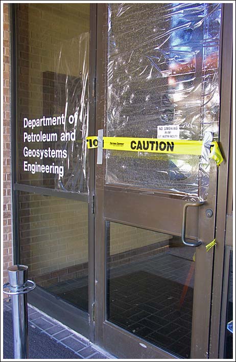 [Outside view of door]